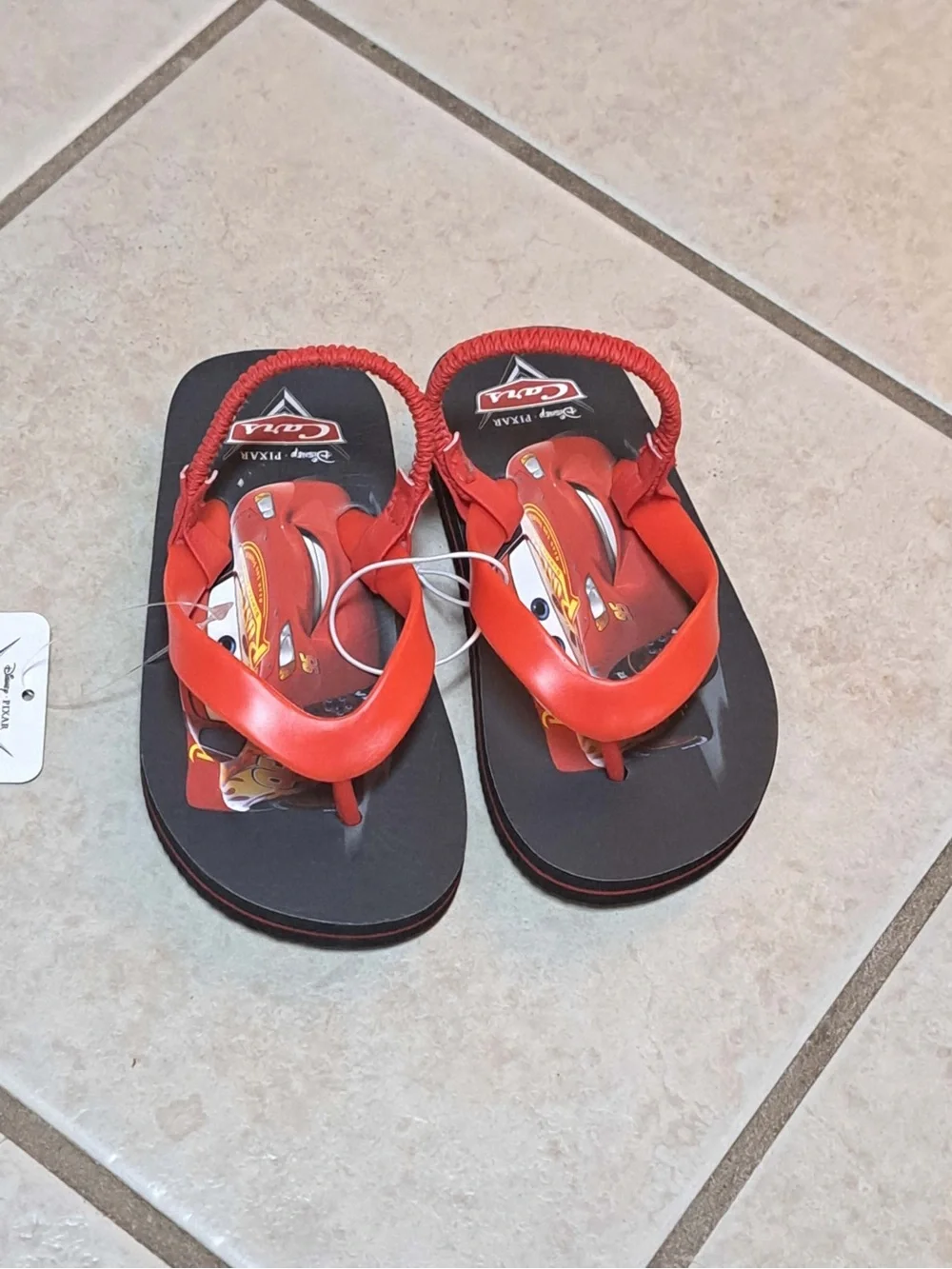 Disney Pixar Cars Lightning McQueen Toddler Flip-Flops - Toddle Kids Size 7C/8C